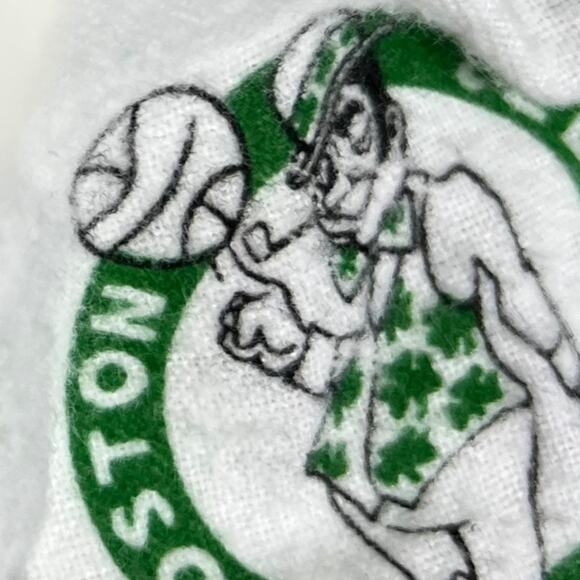 Vintage Boston Celtics All-Over Print Polo Dress Nightshirt USA Cotton L 90s - Picture 8 of 16
